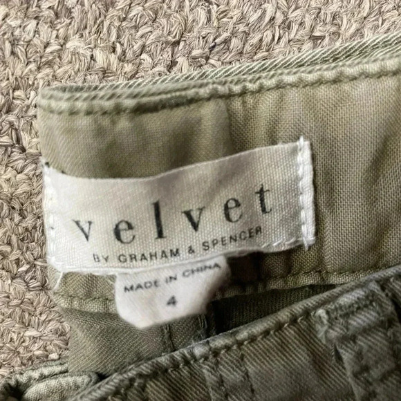 Velvet By Graham &  Spencer Khaki Green Raw Hem Straight Leg Size 4 - Picture 10 of 10